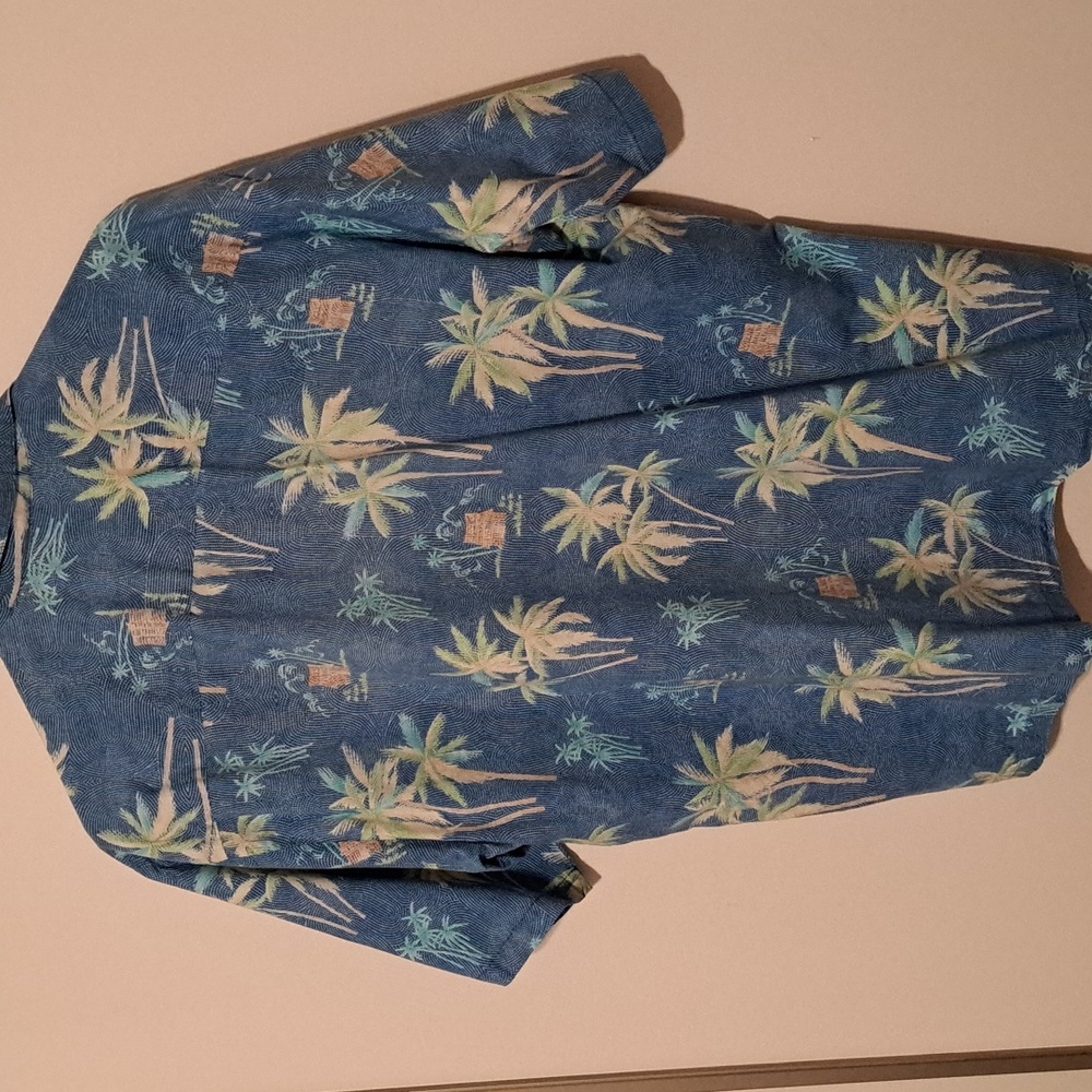 Tori Richard Blue Palm Print Men's Shirt. Size Large. - Picture 6 of 8